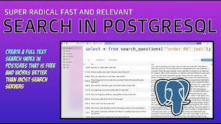Creating a search catalog in PostgreSQL using full text indexing