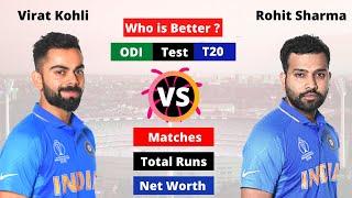 Virat Kohli VS Rohit Sharma Comparison | Match, Runs, Average, Strike, Highest, 100* and More...
