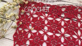 Crochet Lace Stitch (NOT motifs, NO connecting) Tablecloth, table runner, summer top, scarf, shawl