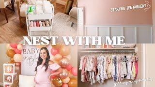 NEST WITH ME: painting the nursery, baby shower gifts, and setting up for baby!