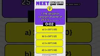 Question 1 | IONIC Equilibrium | check your neet prep | biology | NEET 2025  #neetexampreparation