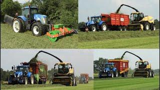 Gras hakselen met loonbedrijf W G  Jansen Eupe. New Hollands in het gras en op de kuil!