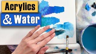 How to Use Water with Acrylic Paint - EASY Tutorial