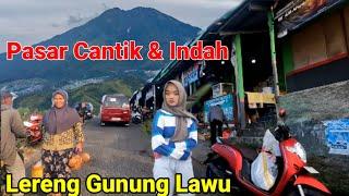 Pasar Tradisional indah Atas Bendungan Gonggang Gunung Lawu Magetan