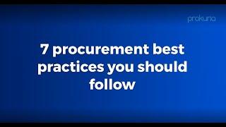 7 procurement best practices you should follow in 2021