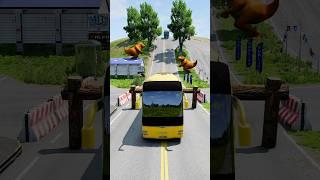 Truck & Buses vs Logs Trap - BeamNG.Drive #shorts #beamngdrive #bus #1