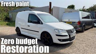 Vw caddy - zero budget restoration - we have paint