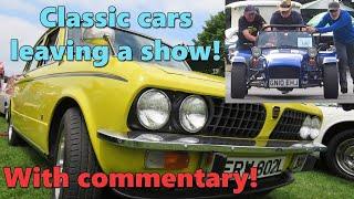 Caterham needs a push start! | Classic cars leaving a car show - Audlem Festival of Transport