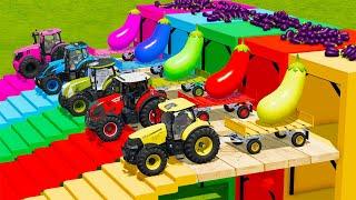 EPIC TRACTORS SHOWDOWN WITH BIG & SMALL EGGPLANTS ON DIFFICULT ROUTE - Farming Simulator 22