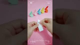 Hướng dẫn cách làm con thỏ bằng giấy cho bé #shorts #cogiaomamnon #amazing #viral