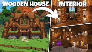 Minecraft: Ultimate Survival Wooden House Tutorial | Interior Design