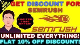 Semrush Discount Coupon | Semrush 10% OFF limited time only| Iamagainhere.Com