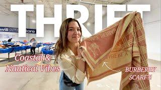 Thrifting NAUTICAL at the Goodwill Bins + A BURBERRY SCARF?!