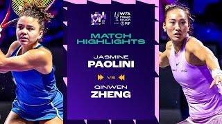 Jasmine Paolini vs. Qinwen Zheng | 2024 WTA Finals Riyadh Group Stage | Match Highlights