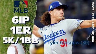 Tyler Glasnow March 28, 2024| MLB highlights