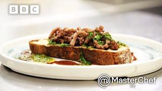 Skills Test: Squid With A Herb Vinaigrette On Toast | MasterChef UK