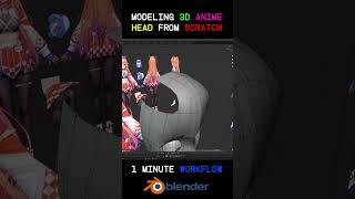 How I Create Anime Head   #blender #3dmodeling #anime #shorts