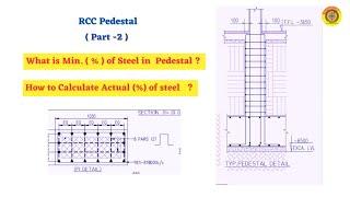 Minimum % of steel in Pedestal || IS code #construction #pedestal  #vimutti_coe