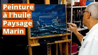 Tuto peinture paysage – une marine en peinture à l’huile. Première couche. (ep.07)