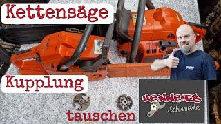 Meine Husqvarna Kettensäge sägt nicht mehr. Kupplung tauschen mit einem Seil,  leicht gemacht. 