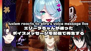 shu, luca, and vox react to the voice messages elira sent them on stream | NIJISANJI EN #luxiem