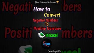 How to convert Negative Numbers to positive Number in excel tips and tricks  #exceltips #tutorial