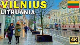  VILNIUS in 4K: A Virtual Walking Tour of LITHUANIA in Christmas Time | 4K 60fps