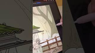 draw with me | illustrating a flower shop  #shorts #digitalart #cozy