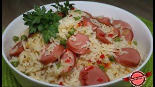 Arroz Colorido con Salchicha Ahumada | Receta fácil y DELICIOSA para un almuerzo o cena rápida