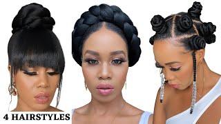 4 QUICK & EASY HAIRSTYLES ON  NATURAL HAIR / TUTORIALS / Protective Style / Tupo1