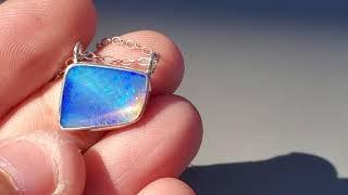 Crystal opal necklace / opal jewelry / opal pendant / Australian opal / Lighting Ridge black opal