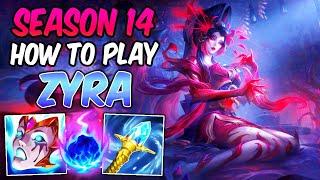 HOW TO PLAY ZYRA SUPPORT GUIDE | Best Build & Runes S14 | BLOOD MOON ZYRA | League of Legends