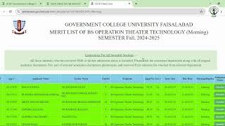 GCUF 1st Merit List: Check Your Name, Pay Fee, & Documents Required