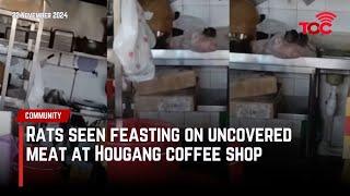 Rats seen feasting on uncovered meat at Hougang coffee shop