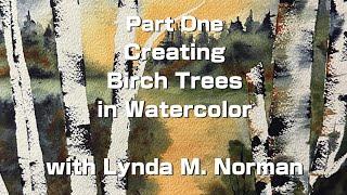 Exploring Birch Trees in Watercolor Part 1 Unveiling the Masking Tape Technique with Lynda M. Norman