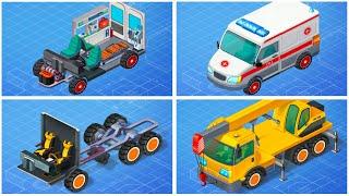 Vehicle Assembly: Police Car, Ambulance, Steamroller, Excavator Crane | TopKidsGames (TKG) 210429