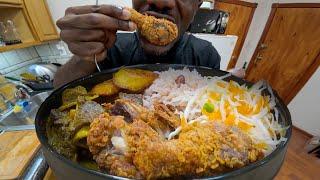 Cook with me Jamaica's National Dish Fried Chicken, Curry Goat & Rice & Peas