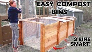 Easy DIY Compost Bins | 3 Bin Compost Plans