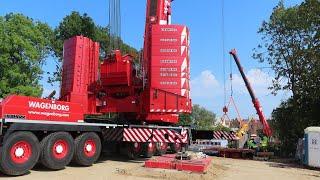 Wagenborg -  LIEBHERR 1650-8.1, LTM 1450-8.1 und 1250-5.1 bei der Montage einer Fußgängerbrücke