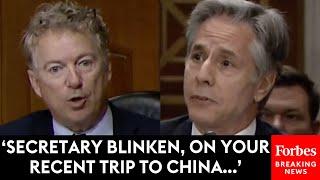 BREAKING: Rand Paul Grills Blinken About Biden 'Jumping On The Trump Train' With Tariffs On China