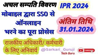 IPR 2024 | अचल सम्पति विवरण | IPR form kaise bhare 2024 #sso #IPR