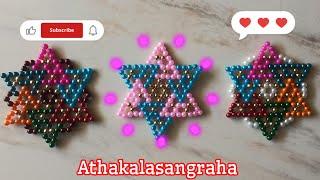 Beaded interlocking triangles #motyachichandani #athakalasangraha #beadedflower #trendingvideo #love