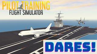 Completing PTFS Dares! || Pilot Training Flight Simulator || Roblox || Scand