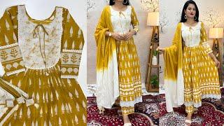 Dress For Saree/Trendy Yoke Kurti Cutting And Stitching/Pleated Kurti Design