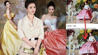 Liu Yifei changed up to 3 outfits at a press conference, her sitting posture caused controversy