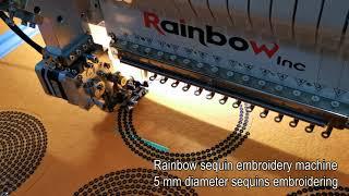 Rainbow sequin embroidery machine 5 mm diameter sequins embroidering