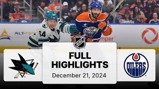 NHL Highlights | Sharks vs. Oilers - December 21, 2024