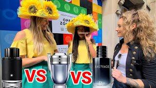 Women React to Dior Sauvage, Paco Rabanne Invictus & Montblanc Explorer - Fragrance Street Reaction