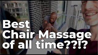 Live chair massage with Chaz Armstrong from Massage Ninja Therapy