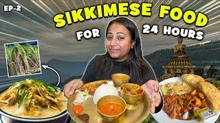 Eating Sikkimese Food for 24 Hours | Breakfast to Dinner in GANGTOK | Nimtho, Local Market & more